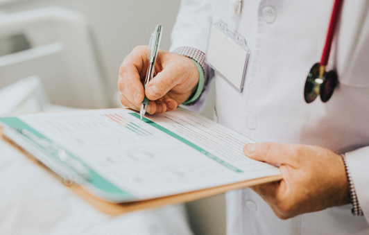 Doctor with clipboard