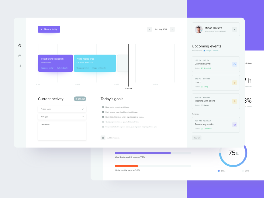 user interface design example