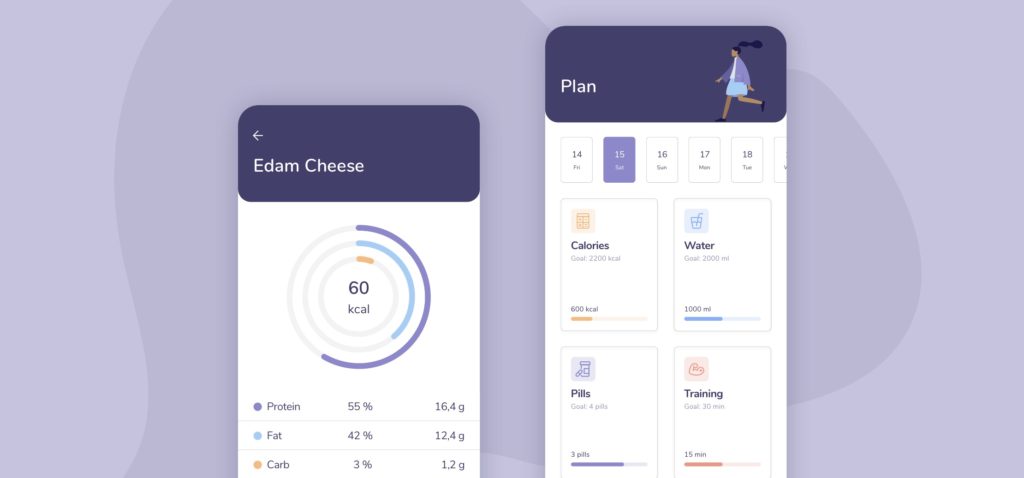 Designing a health app - Mockups